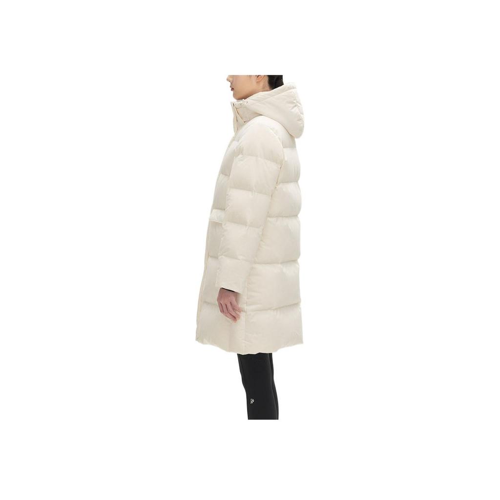 Anta Solid Color Logo Long Sleeve Down Jacket Women Outerwear White 962247904-1