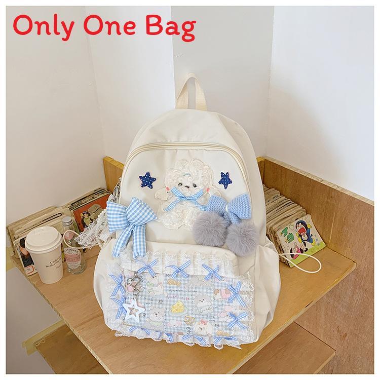 

Street Style Student Backpack With Nylon For Girls And School Use белый