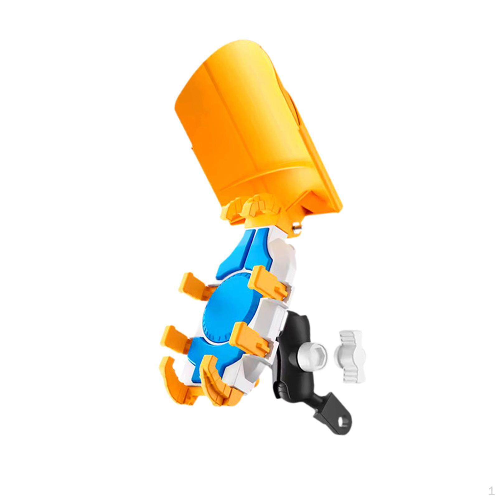 

Motorcycle Phone Holder Clip Sturdy for Smartphone Stable Yellow Rearview