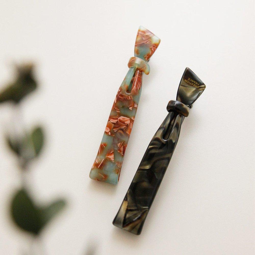 

Jlauren France Slim Ribbon Marble Point Clip H01217 marble mother-of-pearl