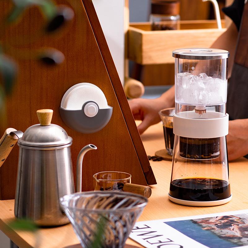 Espresso Machine Handle Powder Bowl Filter Box Moka Pot Round Filter Holder Storage Box for Filter Paper