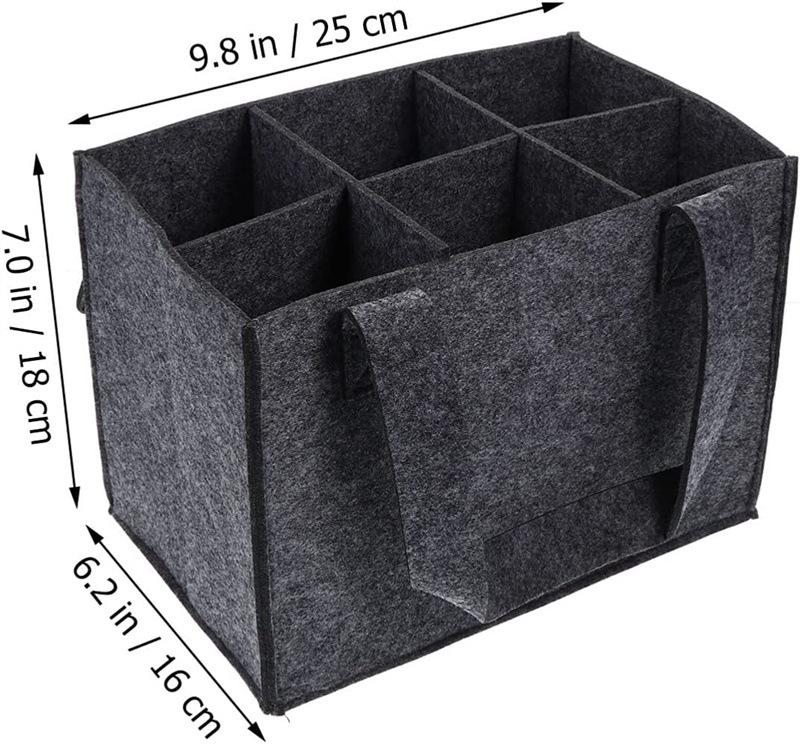 Reusable 6 Compartment Wine Tote Bag Felt Cup Holder Camping Glass Carrier Or Beer Drink Picnic Wedding Bbq Party Supplies