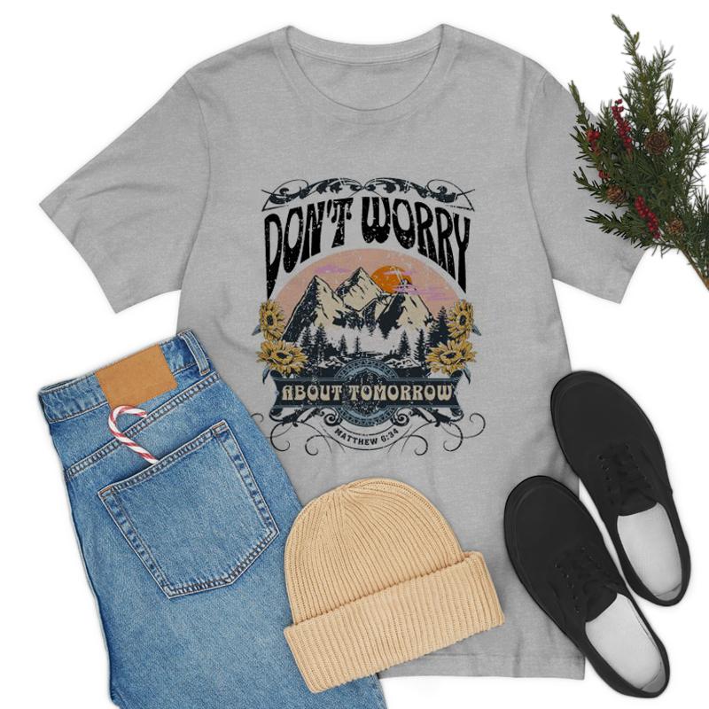 Mountain Print Vintage Bible Verse TShirts Ladies Trendy Religious Christian T Shirt Retro Jesus Faith Tees Top Unisex Clothing