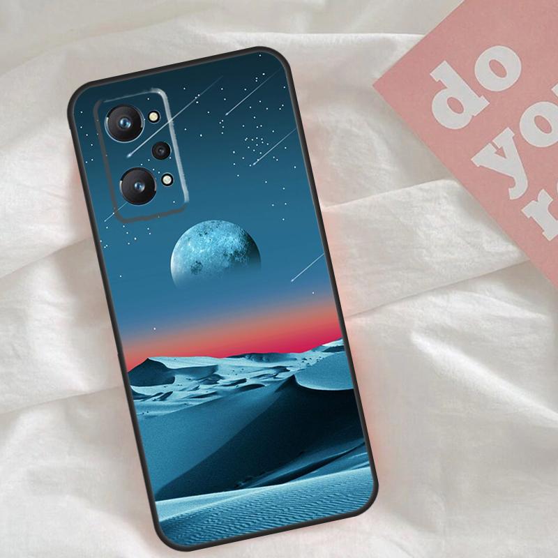 Moon Stars Space Case For Realme C65 C67 C71 C63 C61 C55 C51 C53 C35 C75 11 12 13 14 15 Pro Plus GT6 GT7 Pro