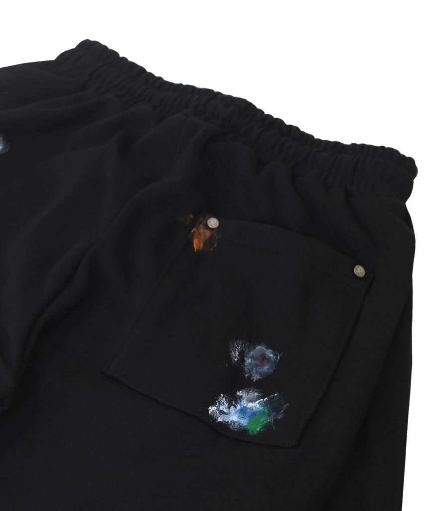 Leondieseu Color Painting Side Tuck Sweatpants (Black)