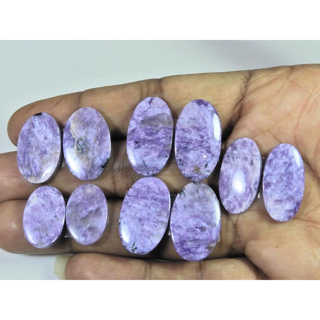 18-24 MM Natural Purple Charoite Matched Pair Oval  Loose Gemstone 5Pair Lot C-949