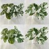Artificial Monstera Leaf 7 Heads Green Faux Plant For Home Decor Wedding Party