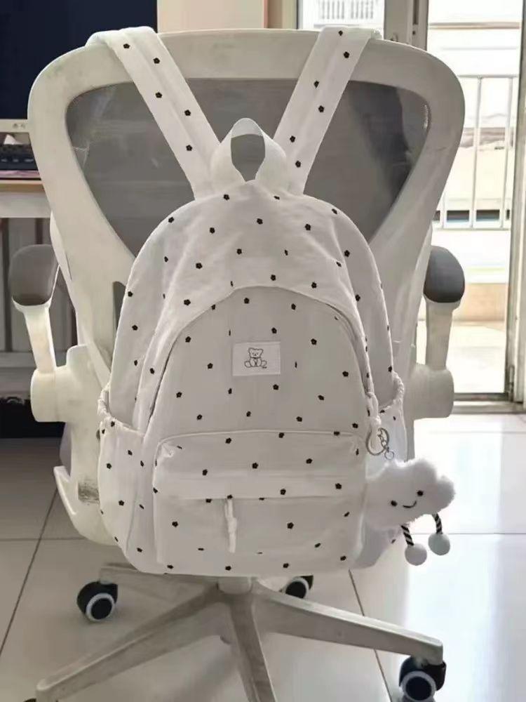 School Bag Female Girl College Style Small Floral Backpack Printing Middle School Student Backpack Female