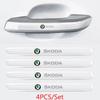 CAPR9 for Skoda Epoxy Transparent Car Door Handle Door Bowl Protection Sticker Octavia Rapid Kodiaq Fabia 2 A7 Tour RS Superb Kamiq