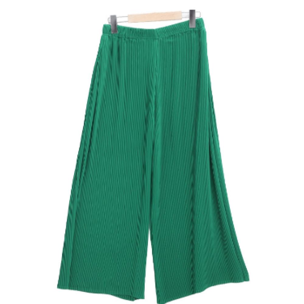 Shiz Madam Side Shirring Volume Pleats Wide Wrap Pants P92048