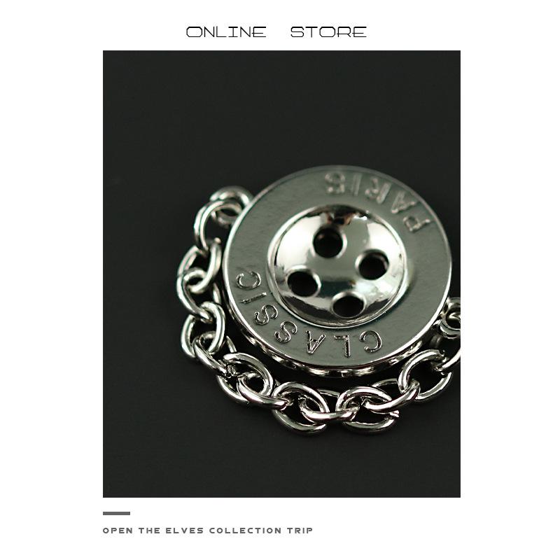 Four-Eye Chain Button Metal French Shirt Jacket Sweater Decorative Button