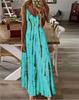 Summer Maxi Dress  Trendy Spaghetti Strap Tie Dye Print European American Style