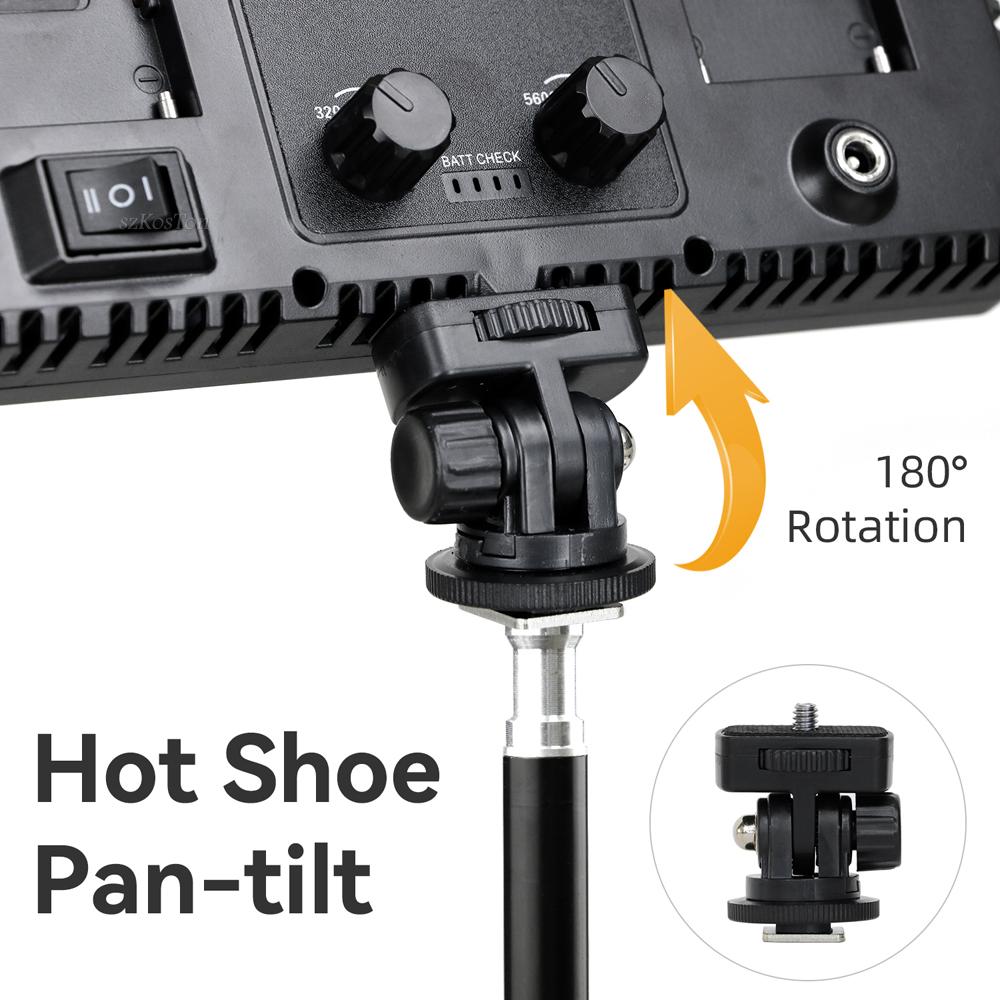 Photo Studio LED 3200K-5600K Video Fill Lamp Light Panel Photography Lighting with Tripod Stand Long Arm EU Plug for Live Stream
