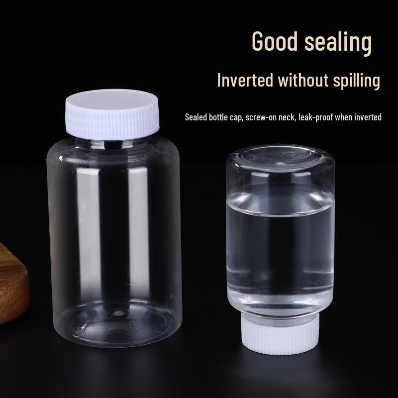 Clear Wide-Mouth PET Plastic Bottles, 50ml & 100ml - Dispensing/Capsule Bottles for Medicine.