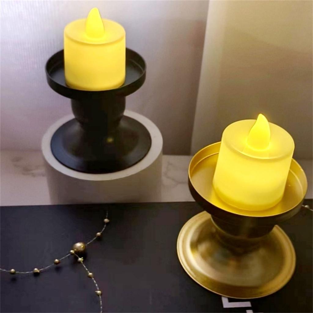 Practical Black/Gold Iron Candlestick Pillar Candle Candlestick Holder Decorative Round Candle Stand Home Decorations