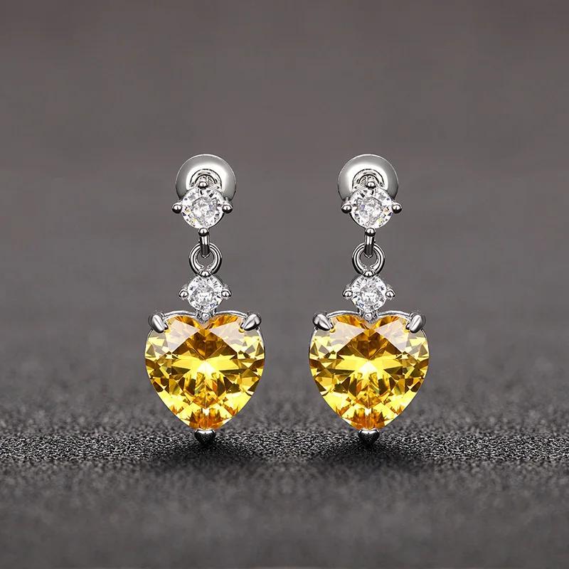 Yellow Zircon, Niche Design, Cool Style, Fresh and Elegant Accessories, High-end Trend, Personalized Fashion Earrings