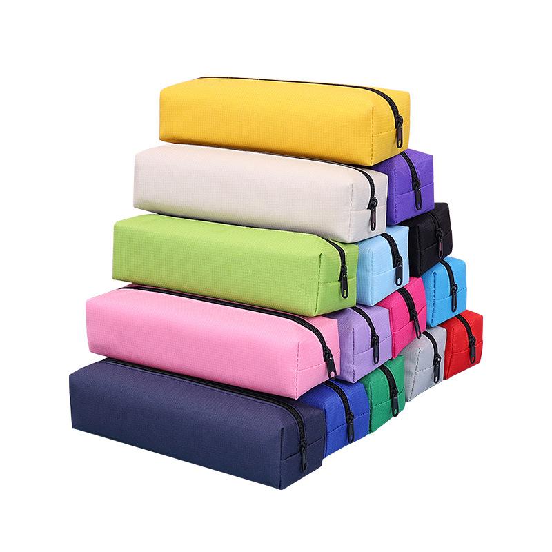 Solid Color Pencil Case, Octagonal Simple Stationery Box, Student Large-capacity Stationery Pencil Case, Advanced Text