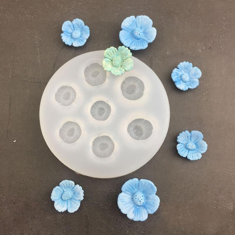 1Pc Mini Cherry Blossom Peach Blossom Silicone Mold Diy Mousse Cake Fondant Baking Tool Gypsum Glue Resin Clay Decoration Mold