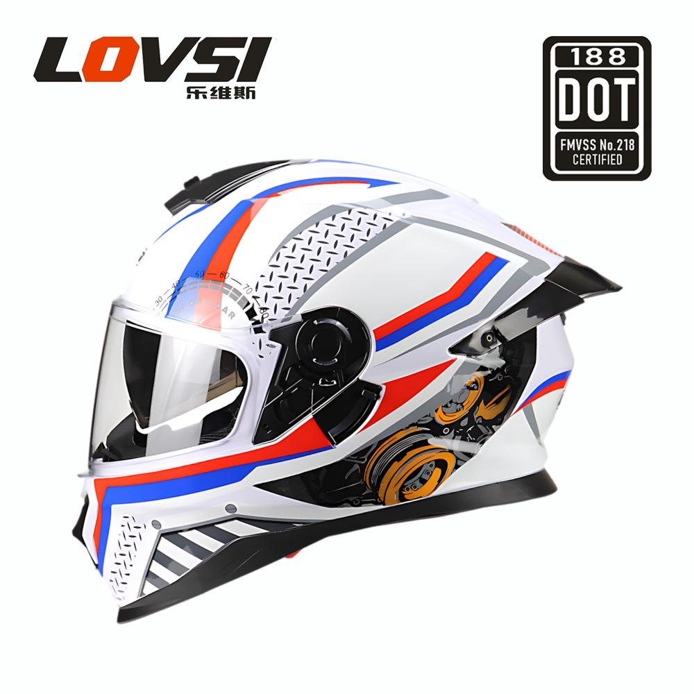 Motorcycle Helmet Black Skull Men's Helmet Motorcycle Full Helmet Men's and Women's All-season Universal Double Lens Riding