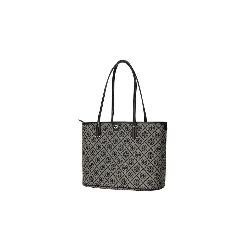 Tory Burch T Monogram Classic Print Zipper Tote Bag Women Tote Navy-Blue 152299-405