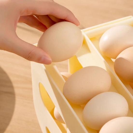 Multi-layer Slide Egg Storage Box Ladder Style Egg Box Large Capacity Automatic Rolling Refrigerator Egg Tray Organizer
