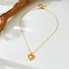Gold Plated Toggle Chain Necklace with Mother of Pearl Pendant, Vintage Chunky Cable Chain for Women, Elegant Daily Jewelry