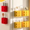 Building Blocks Refrigerator Magnetic Absorption Box Plastic Straw Holder Fridge Side Storage RackHome Decor