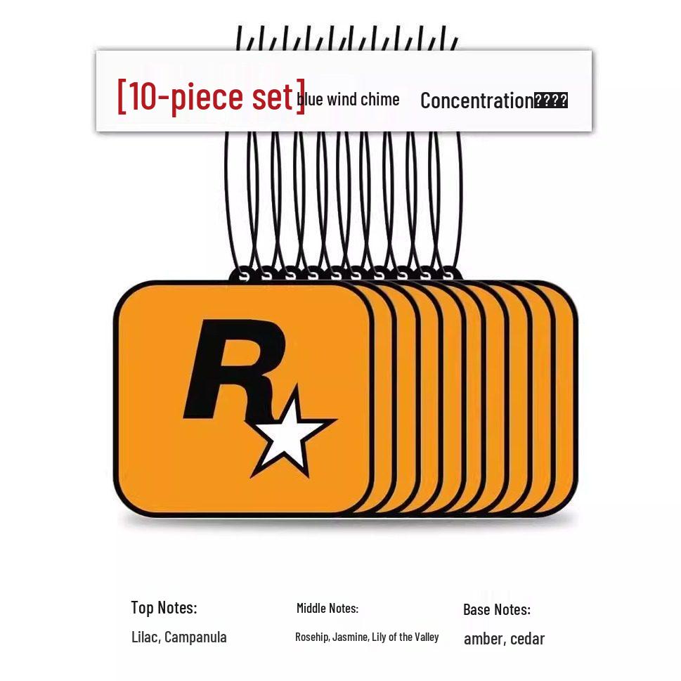 Card Star Letter R Long-Lasting Essential Oil Scented Car Air Freshener Ornament