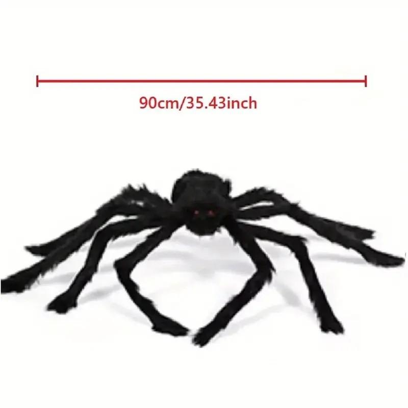 Halloween Big Plush Spider Horror Halloween Decoration Party Prop Outdoor Giant Spider Decor 30-200cm Chamber Prank Black Spider