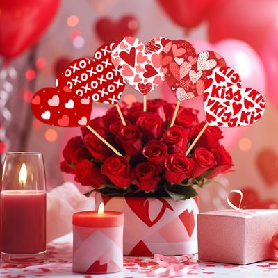 15 Stuks Hartvormige Vaas Bloemeninzet Set Valentijnsdag Romantische Tafeldecoratie voor Centerpiece Feest Bruiloft Decoratie