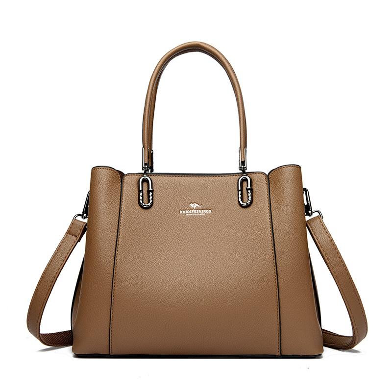 Multi-pocket 3 Layer Design Women Handbag Luxury Designer Shoulder Crossbody Bags High Quality PU Leather Ladies Casual Tote Bag