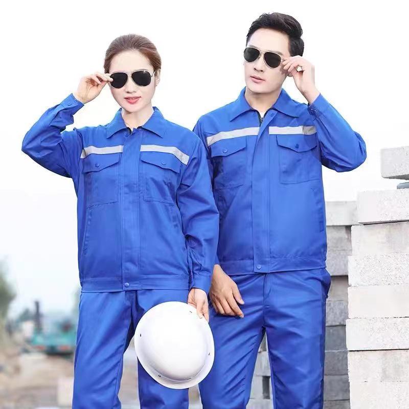 Durable Reflective Workwear Set: Long Sleeve Auto Repair Suit for Spring and Autumn