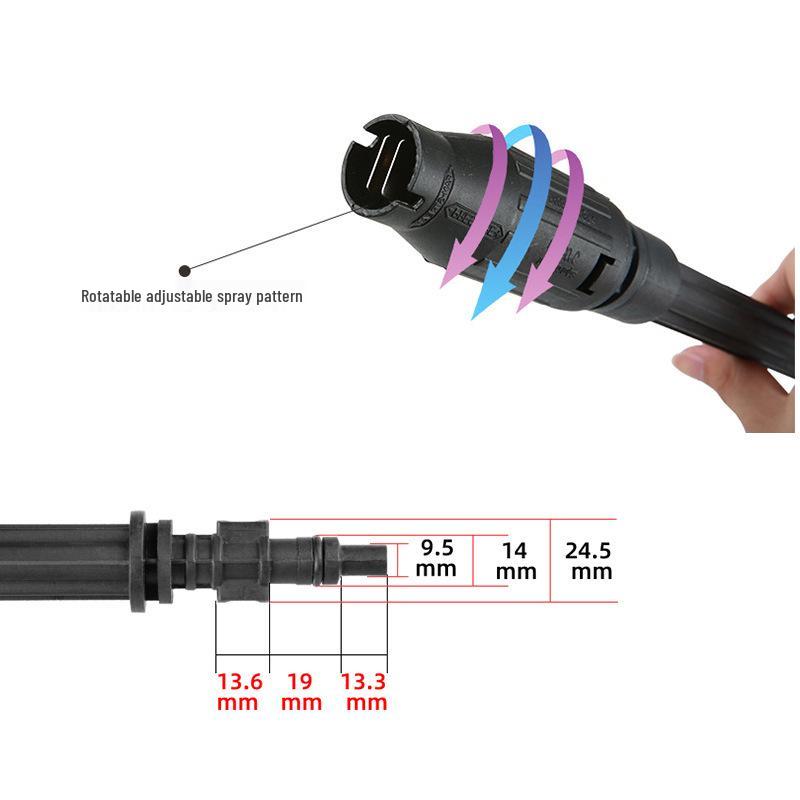 High-Pressure Car Wash Gun Set with 5m Hose & Adjustable Spray Head, Compatible with Lavor Quick Connect
