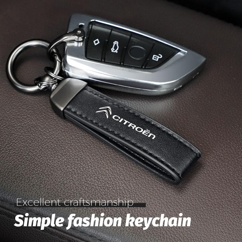 Car Key Chain Rings Leather Emblem Keychain Auto Keyring For Citroen C1 DS3 C2 C3 Vts C4 Saxo C4L C5 C6 C8 Xsara C3-XR Picasso ZK5