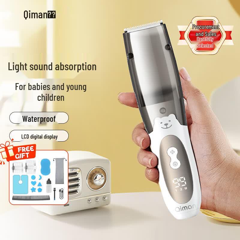 Qiman QM2007 Automatic Hair Suction Baby Hair Clipper Gift Set CN plug (adapter included)