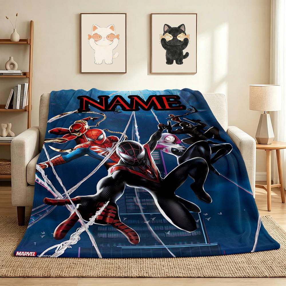 Custom Name Spider-Man Storm Flannel Blanket Throw Blanket Soft Warm Sofa Bed Decor Unique Gift