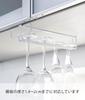 Yamazaki Tower Wine Glass W11 x D26 x No Drilling or Screwing Kitchen Hanging Model 2462 Under-Cabinet Hanger, White, Approx. H7cm, Required, Shelf,