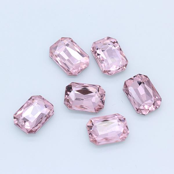 Octagonal Long Gem Crystal Glass Rhinestone for Clothing, Shoes, Phone Stickers, DIY Jewelry Accessories