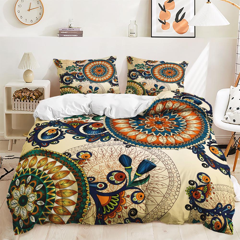 Bed Three-Piece Bohemian Quilt Cover 3D Digital Printing Kit