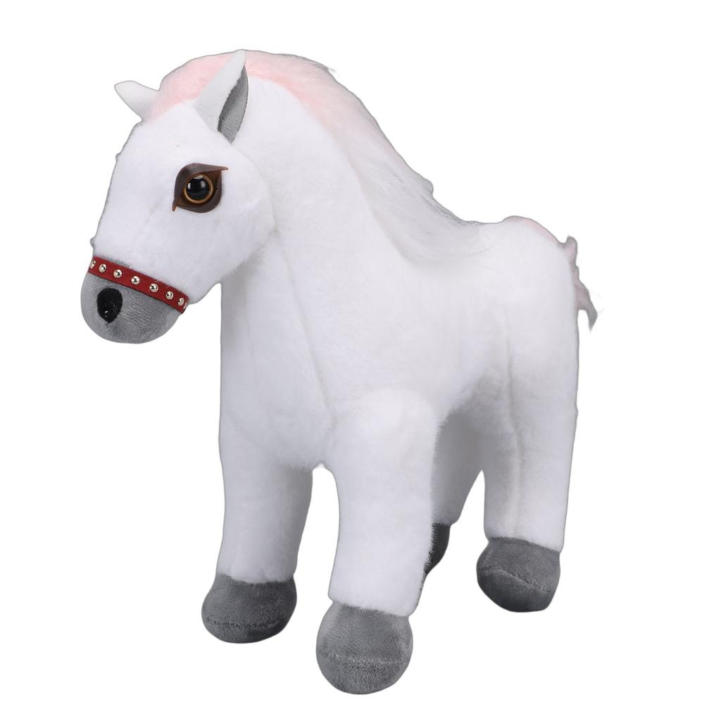 30cm White Plush Horse Toy Soft Stuffed Animal Horse Doll Ornament Fluffy Decoration for Home