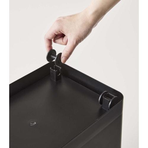 Yamazaki Tower Food Storage Container, 12kg Capacity, with Measuring Cup, Black, Approx. W41 x D24 x H42.5cm (Approx. H65.5cm with Lid Opened), Model