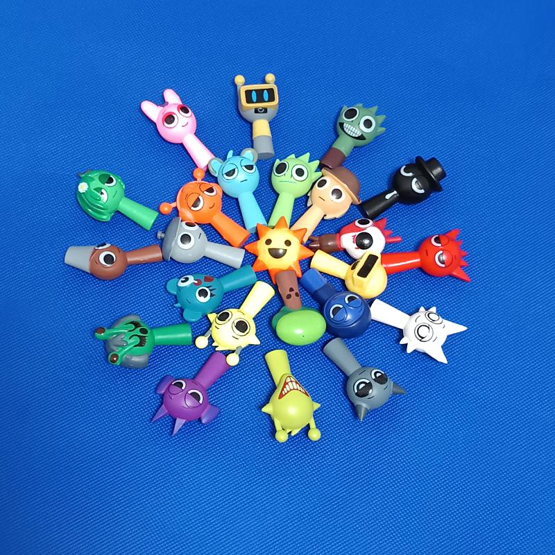 24Pcs 4.5Cm Funny Sprunki Figuras Model Pvc Sprunki Game Action & Toy Figuresgiving Game Fans Birthday Gifts