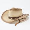 European and American new western denim straw hat women's French vacation sunscreen hat outdoor camping shading weaving