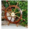 Großes Schiffslenkrad aus Holz 36 Zoll Antik Teak Messing nautisches Piratenschiff