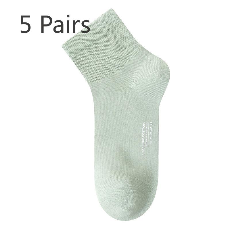 5 Pairs of Women's Summer Thin Cotton Cute Mid Tube Socks