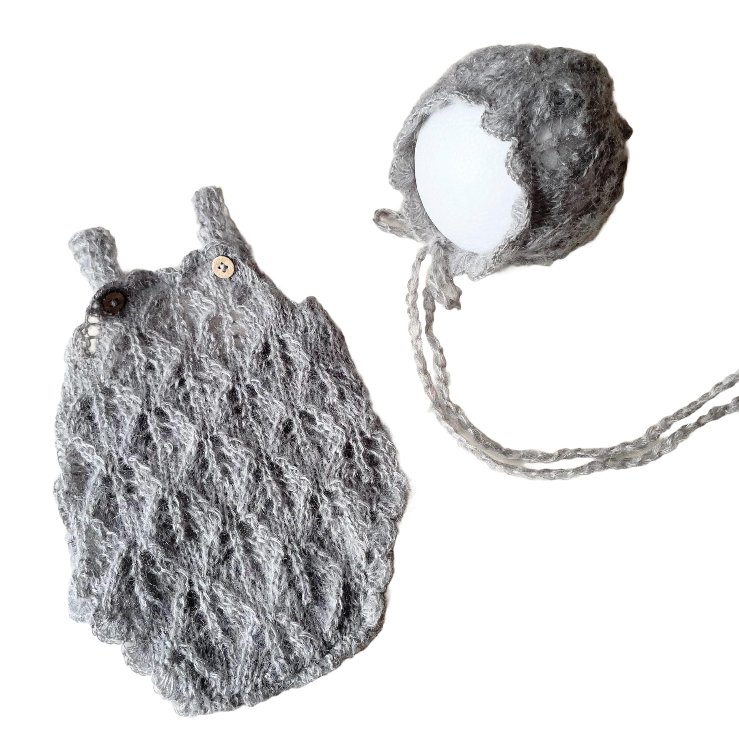 

Newborn Photo Flower Bonnet Openwork Romper for Available in 4 Colors for 6 Months [NANA s shop] Outfit & Set, 0-6 Months, (Gray, (5.5-8kg))