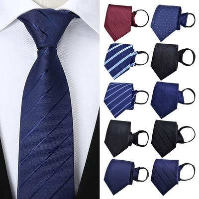 Adjustable Men's Tie Stripe Zipper Tie Elegant Slim Skinny Tie  Gifts