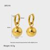 European and American ins light luxury high-end gold ball pendant earrings plated 18k gold stainless steel fashion earrings earrings women