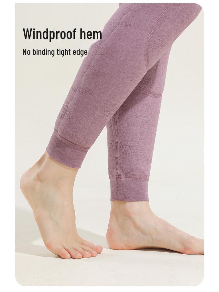 Women's 100% Wool Quilted Warm Pants, Plus Velvet, Thickened for -20°C Winter, Ideal for Knee and Waist in Northeast China.