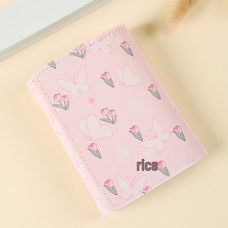 Butterfly Japanese-Korean Short Wallet: Multi-Functional Coin Purse & Card Holder with Document Slots